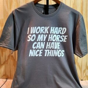 Horse Can Have Nice Things Charcoal Graphic Tee - Short Sleeve